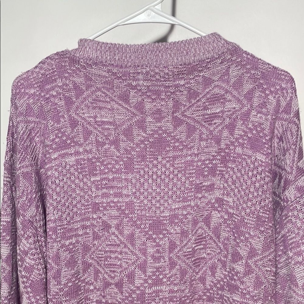 Purple Geometric Pattern Men's Sweater - Picture 6 of 9